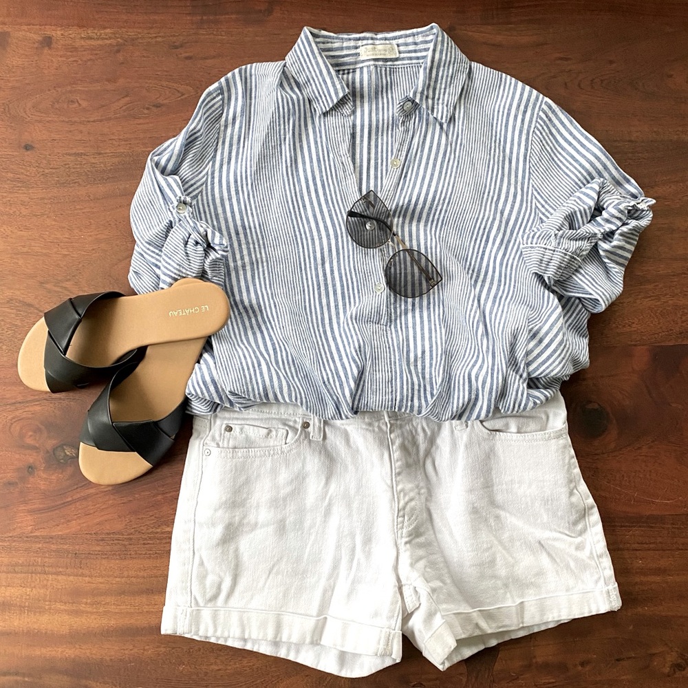 Gap, White Boyfriend Jean Shorts, Size 6